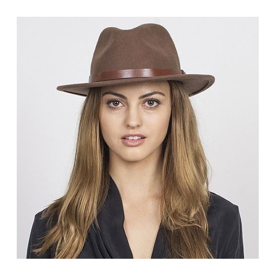 Camel Wool Felt Messer Fedora Hat - Brixton