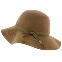 Wool wide-brimmed hat - Terracotta