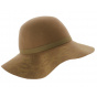 Wool wide-brimmed hat - Terracotta