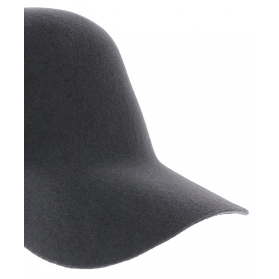 Gray Wool Felt Garbo Wide-Brimmed Hat - No Hats