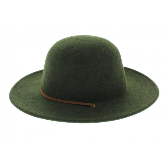 Tiller Pine Green Wool Felt Wide Brim Hat - Brixton