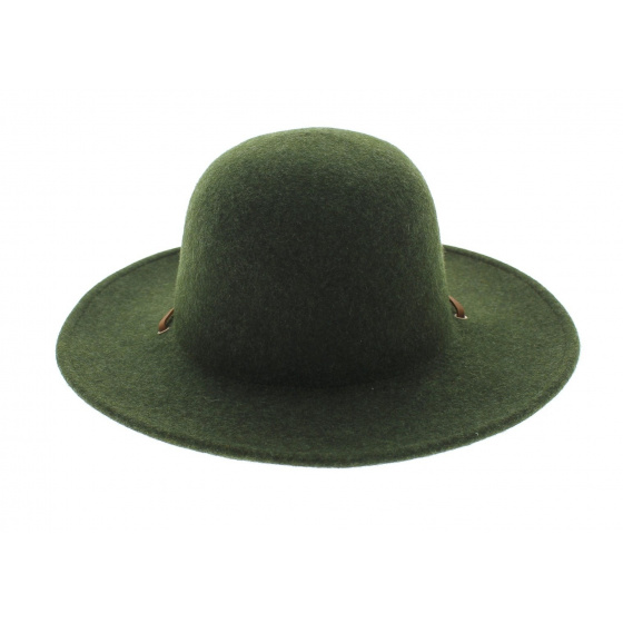 Tiller Pine Green Wool Felt Wide Brim Hat - Brixton