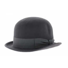 Chapeau melon feutre laine gris