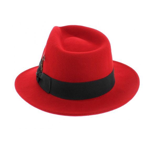 Red Pachuco Fedora Hat - Jaxon Red Pachuco Fedora Hat - Jaxon