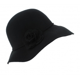 Black wool felt floppy hat - Traclet