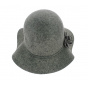 Gray Wool Felt Wide-Brim Hat - Traclet