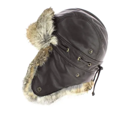 Ingo rabbit leather ushanka hat - Gena Reference: 309 | Traclet Hat Shop
