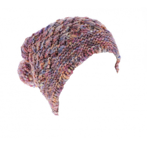 Long pompom beanie courchevel Old Rose