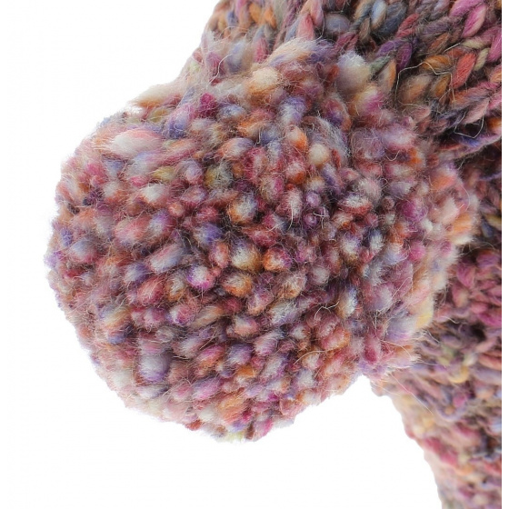 Long pompom beanie courchevel Old Rose