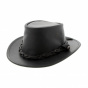 Australian Highlander Leather Hat UPF50+ Black - Jacaru
