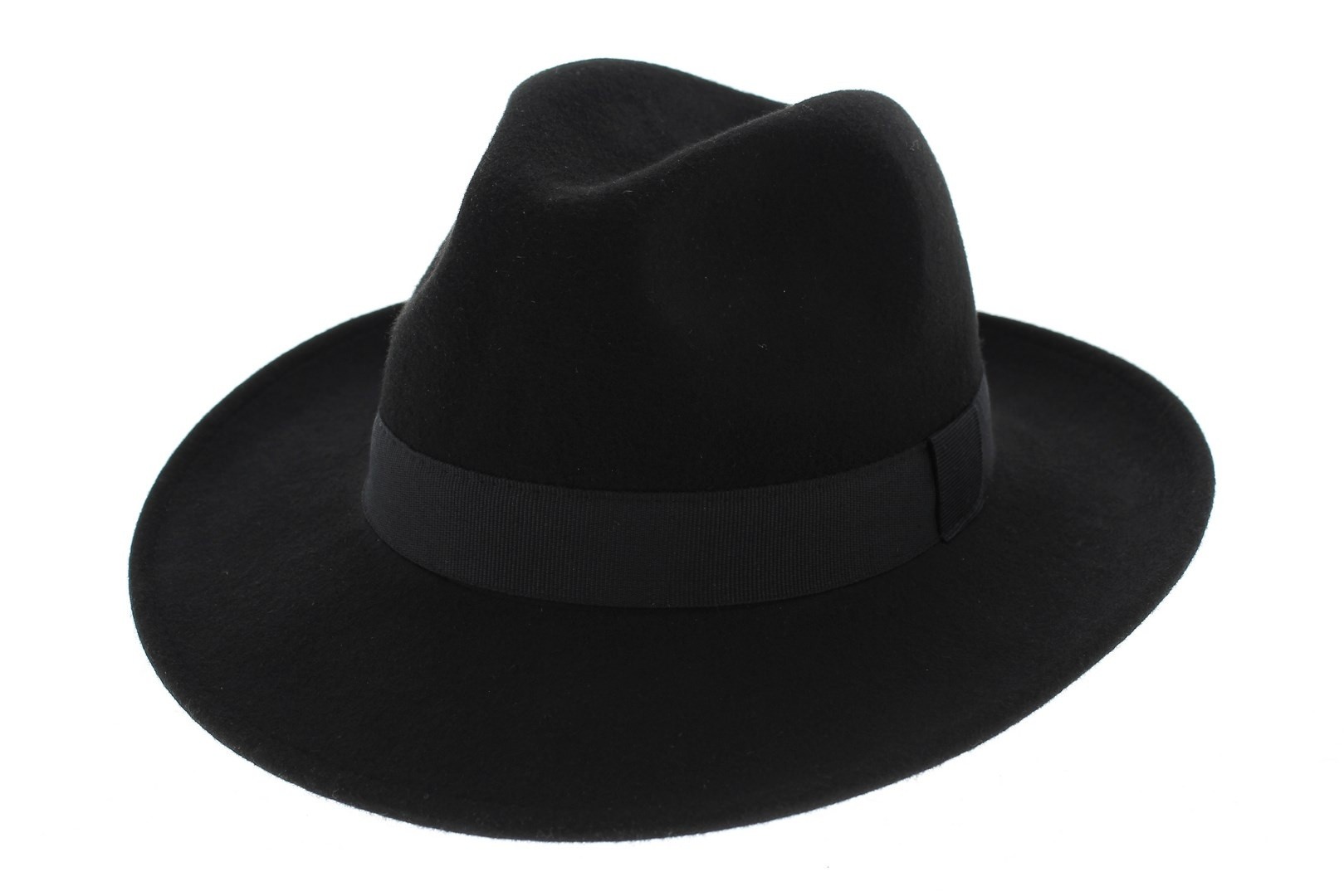 Traclet Black Waterproof Wool Felt Fedora Hat