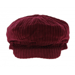 Casquette gavroche velours Bordeaux - Traclet