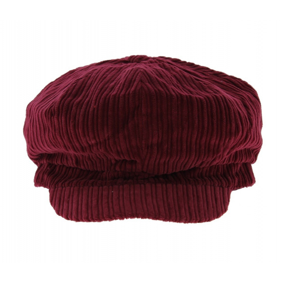 Burgundy Velvet Newsboy Cap - Traclet