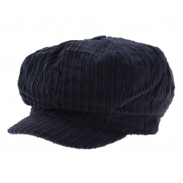 Navy Velvet Newsboy Cap - Traclet