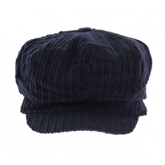 Navy Velvet Newsboy Cap - Traclet