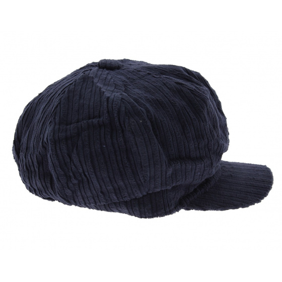 Navy Velvet Newsboy Cap - Traclet