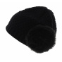 Bonnet noir Le Drapo - Pompon noir