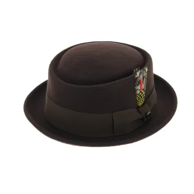 Chapeau pork pie walworth marron - Jaxon Reference : 6338 | Chapellerie Traclet