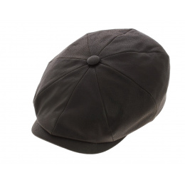 Brown kid leather Hatteras cap - Stetson