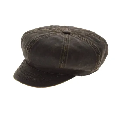 Casquette Gavroche Safford Cuir Vieilli Marron Reference : 3375 | Chapellerie Traclet