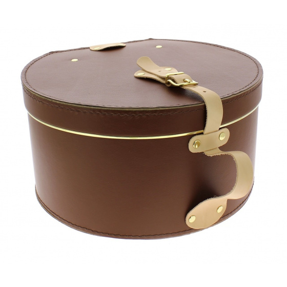 Brown leather hat box - Traclet