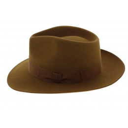 Camel Rabbit Fur Felt Fedora Hat - Traclet