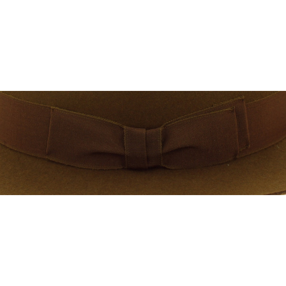 Camel Rabbit Fur Felt Fedora Hat - Traclet Camel Rabbit Fur Felt Fedora Hat - Traclet