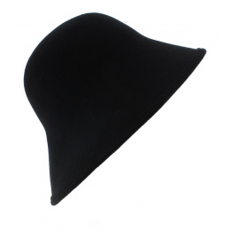 Multi-Shape Wool Felt Cloche Hat Black - Scala