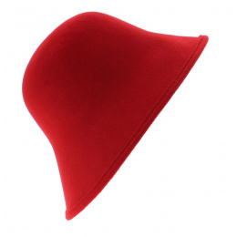 Multi-Shape Cloche Hat in Red Wool Felt - Scala