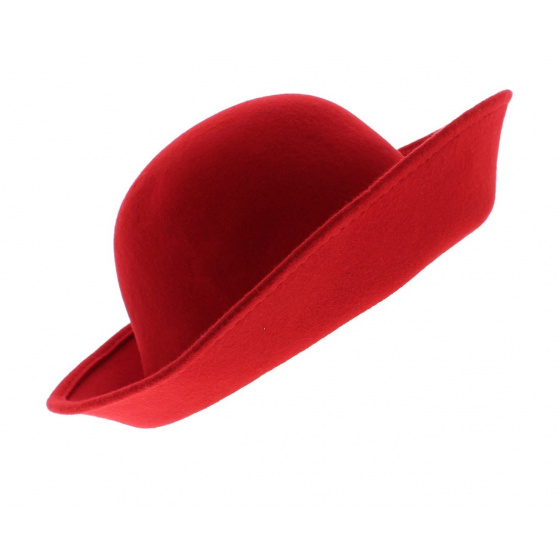 Chapeau Cloche Multi-Formes Feutre laine Rouge - Scala