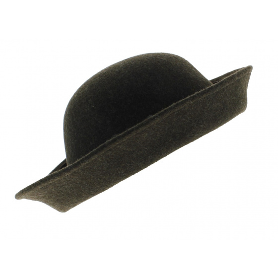 Chapeau Cloche Multi-Formes Feutre laine Olive - Scala Chapeau Cloche Multi-Formes Feutre laine Olive - Scala