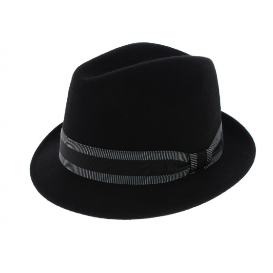 Black Wool Felt Jazzy Trilby Hat - Aussie Apparel