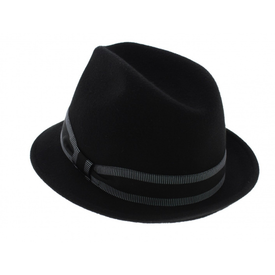 Chapeau trilby Jazzy Feutre laine noir - Aussie Apparel