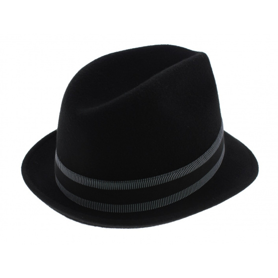 Chapeau trilby Jazzy Feutre laine noir - Aussie Apparel