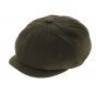 Khaki Leather Hatteras Newsboy Cap - Aussie Apparel