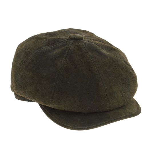 Casquette Hatteras Newsboy Cuir Kaki - Aussie Apparel