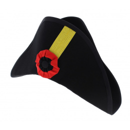 First Empire Black Wool Felt Bicorn - Traclet