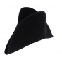 First Empire Black Wool Felt Bicorn - Traclet