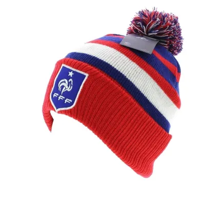 Official FFF beanie with pom-pom & Tricolor Stripes Reference: 6409 | Traclet Hat Shop