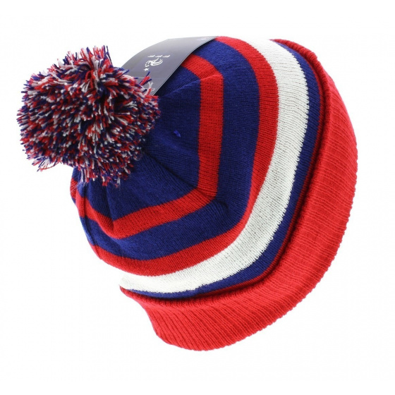 Bonnet officiel de la FFF pompon & Rayures Tricolores 