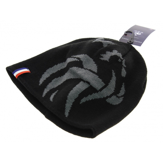 Official FFF short beanie in black with gray acrylic rooster
