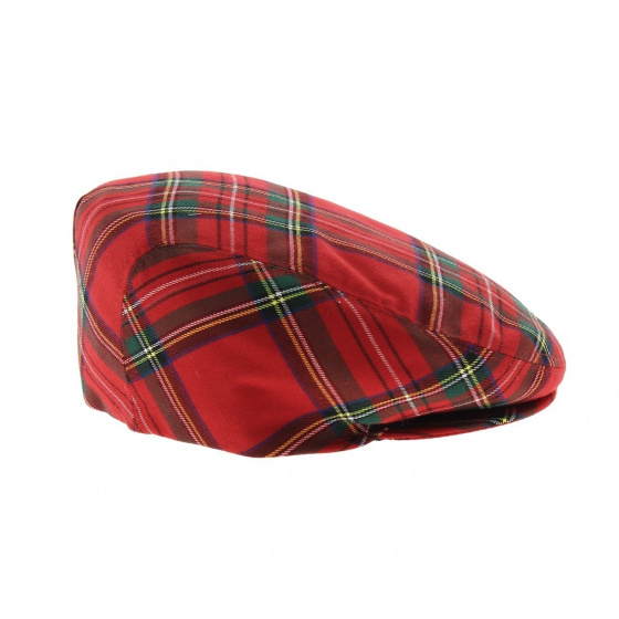 Casquette Plate - Tartan Rouge