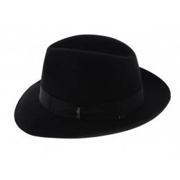 Black Beaver Fur Felt Hat Beaver - Borsalino