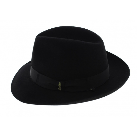 Black Beaver Fur Felt Hat Beaver - Borsalino Black Beaver Fur Felt Hat Beaver - Borsalino
