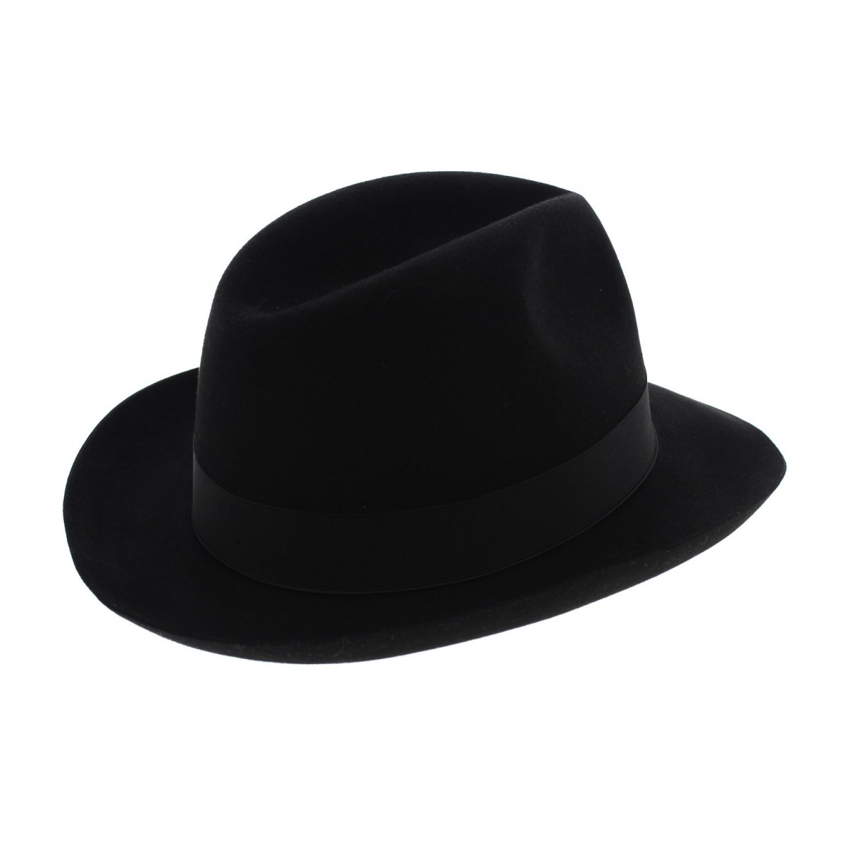 Chapeau feutre type fedora à bord large coloris noir - Hatsquality