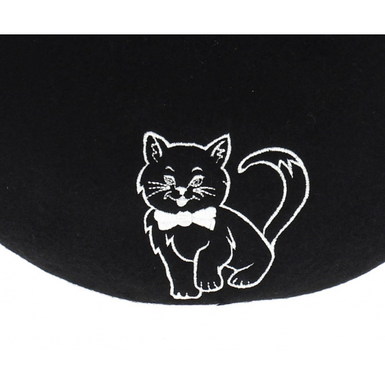 Embroidered beret - Fantasy Cat Embroidered beret - Fantasy Cat