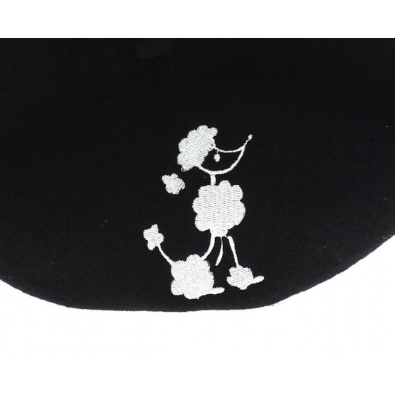 Embroidered beret - Fancy poodle