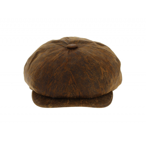 Casquette Newsboy Cuir Marron - Aussie Apparel