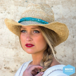 Chapeau de Cowboy Castaway Paille Raffia Naturel - Rigon Headwear