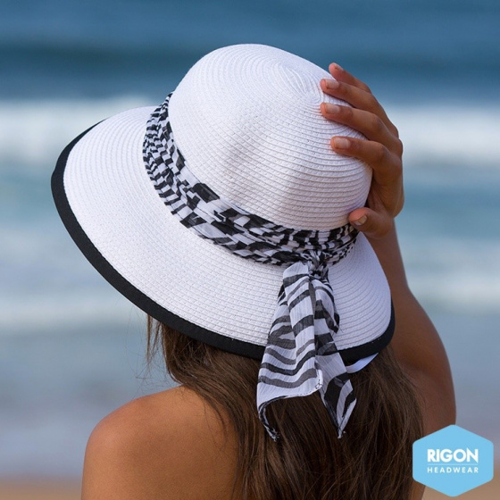 Black&White Miranda Cloche Hat Natural Fibers - Rigon Headwear